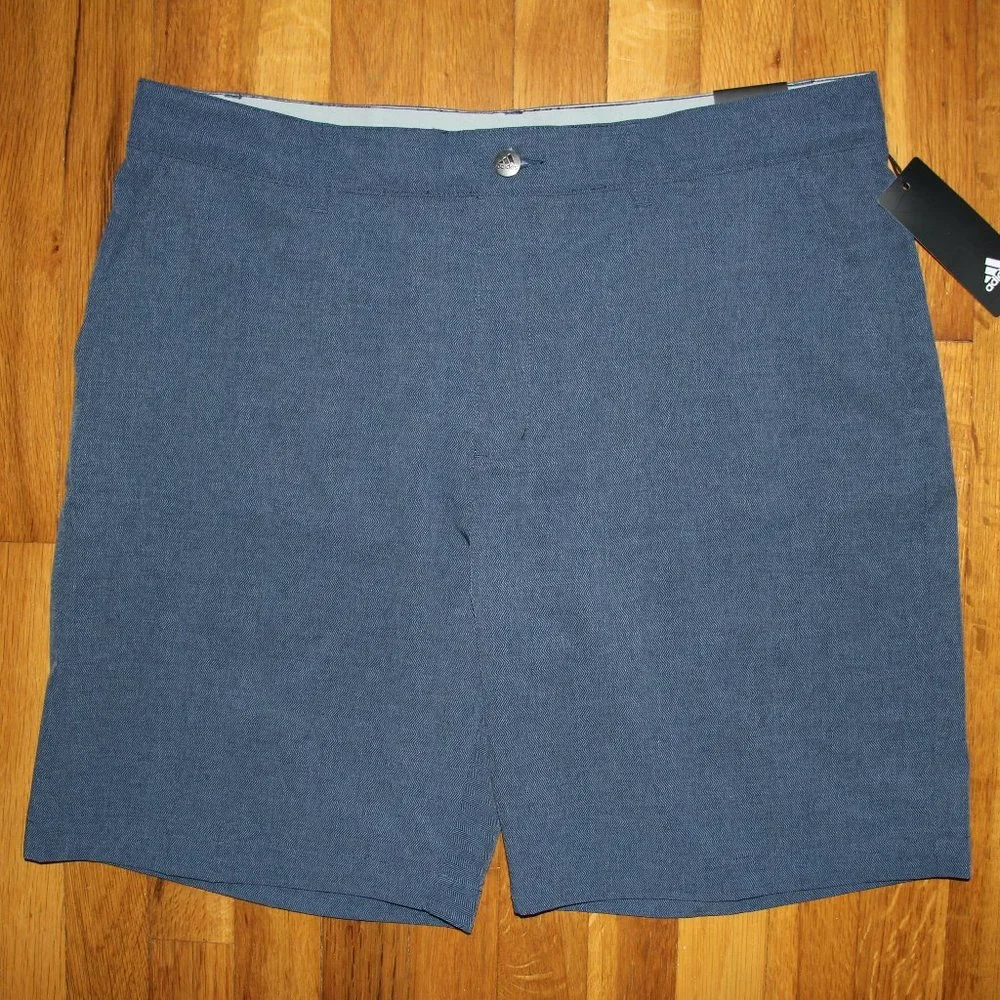 Adidas Ultimate 365 Herringbone Woven Golf Shorts Mens 36 Navy Blue